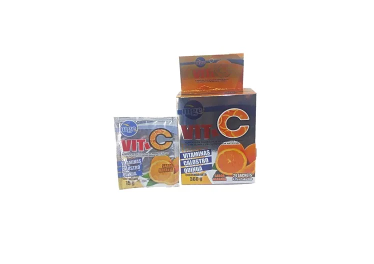 VIT C X 24 SACHETS VITAMINAS CALOSTRO QUINUA SABOR NARANJA