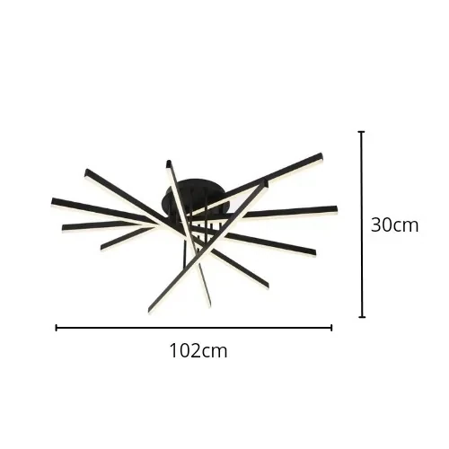 LAMPARA TECHO LED 6 LUCES 96W LUZ CALIDA/3000K 3