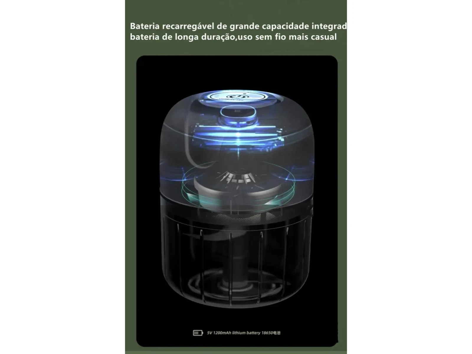 Picador De Alimentos 250ml, Portátil Recargable USB 5