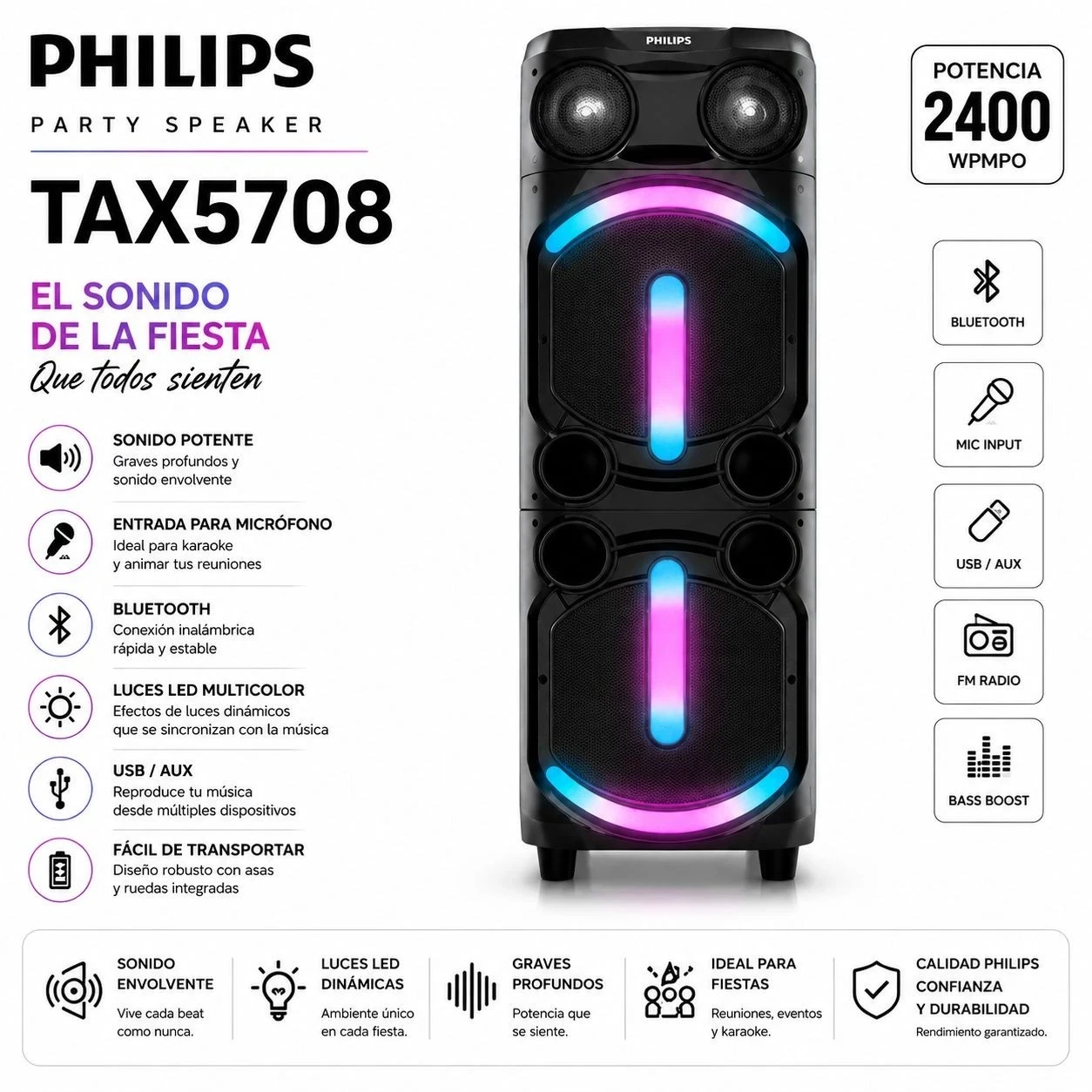 Parlante Philips party speaker 5000 series
