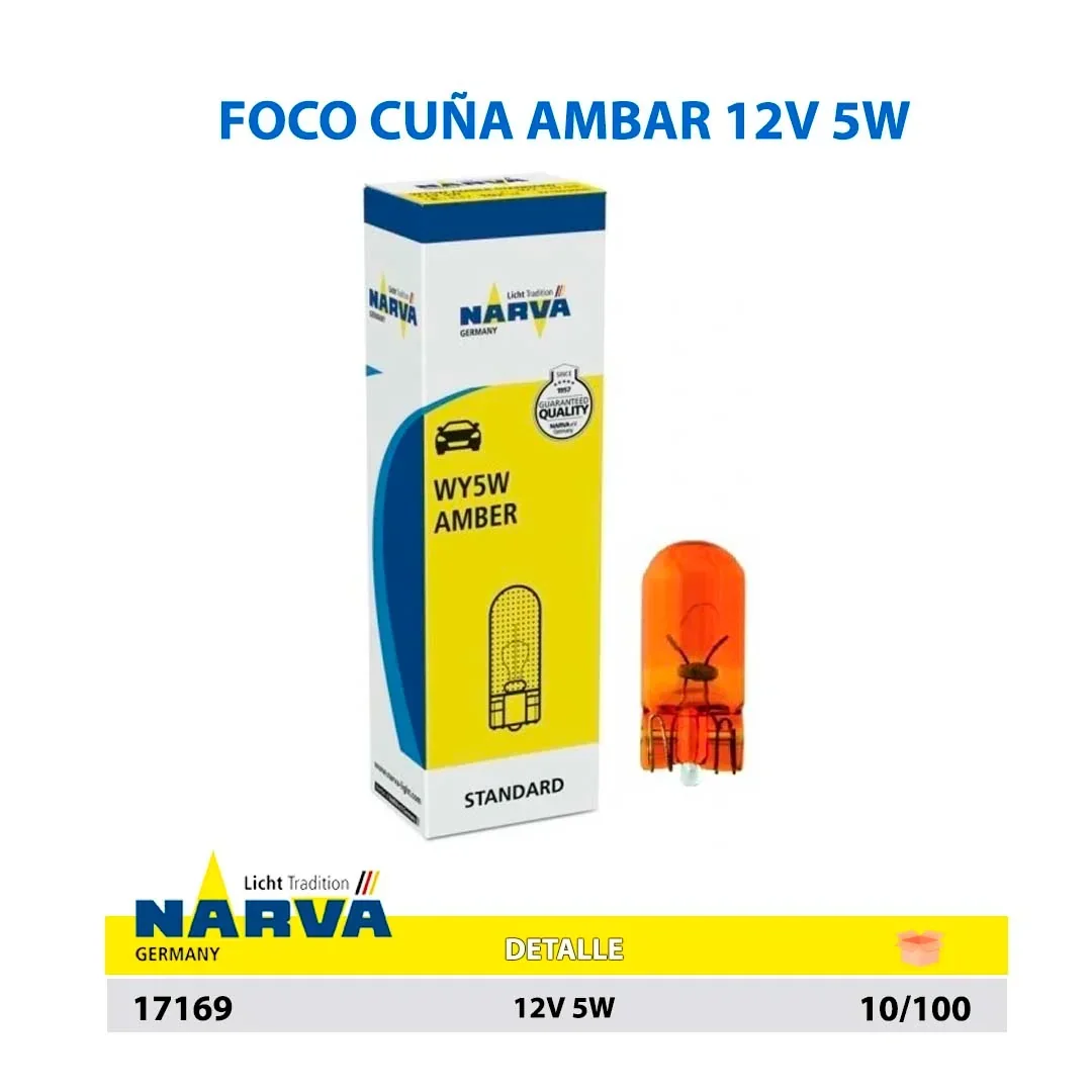  FOCO CUÑA AMBAR 12V 5W