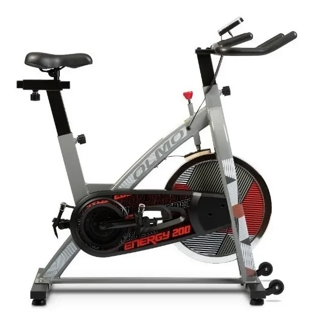 BICICLETA FIJA OLMO INDOOR SPINING ENERGY 200 H/120KG COLOR GRIS Y NEGRO 2