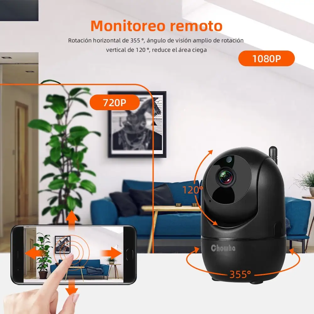 Camara De Seguridad IP 5G Wifi 1080P Ptz Vigilancia Compatible con Alexa  4