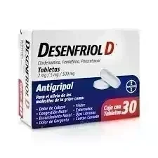 Desenfriol D Antigripal Contra Síntomas del Resfriado y la Gripa, 30 Tabletas.