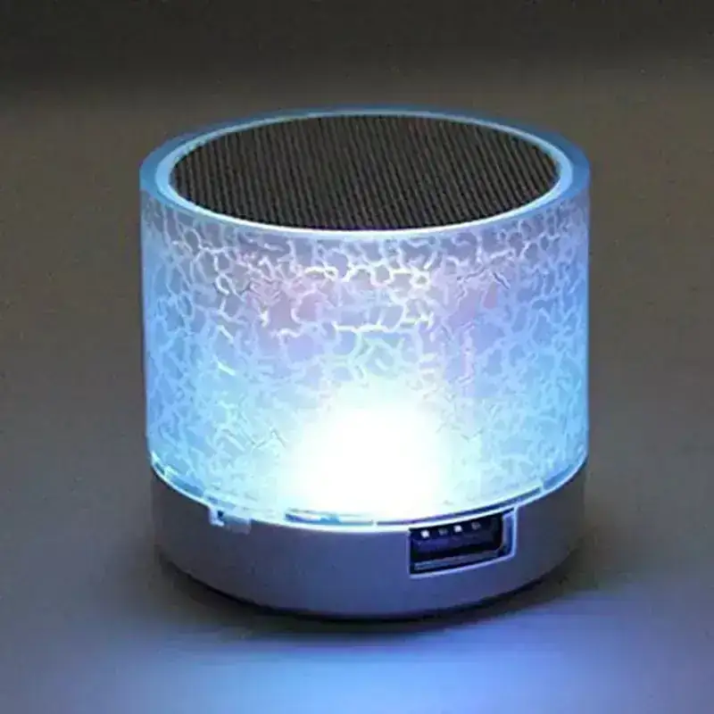 Mini Audio portátil para coche A9 deslumbrante grieta LED inalámbrico Bluetooth 4,1 Subwoofer altavoz tarjeta TF 4