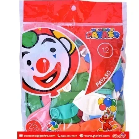 Globo de colores c/100 #12  payaso 2