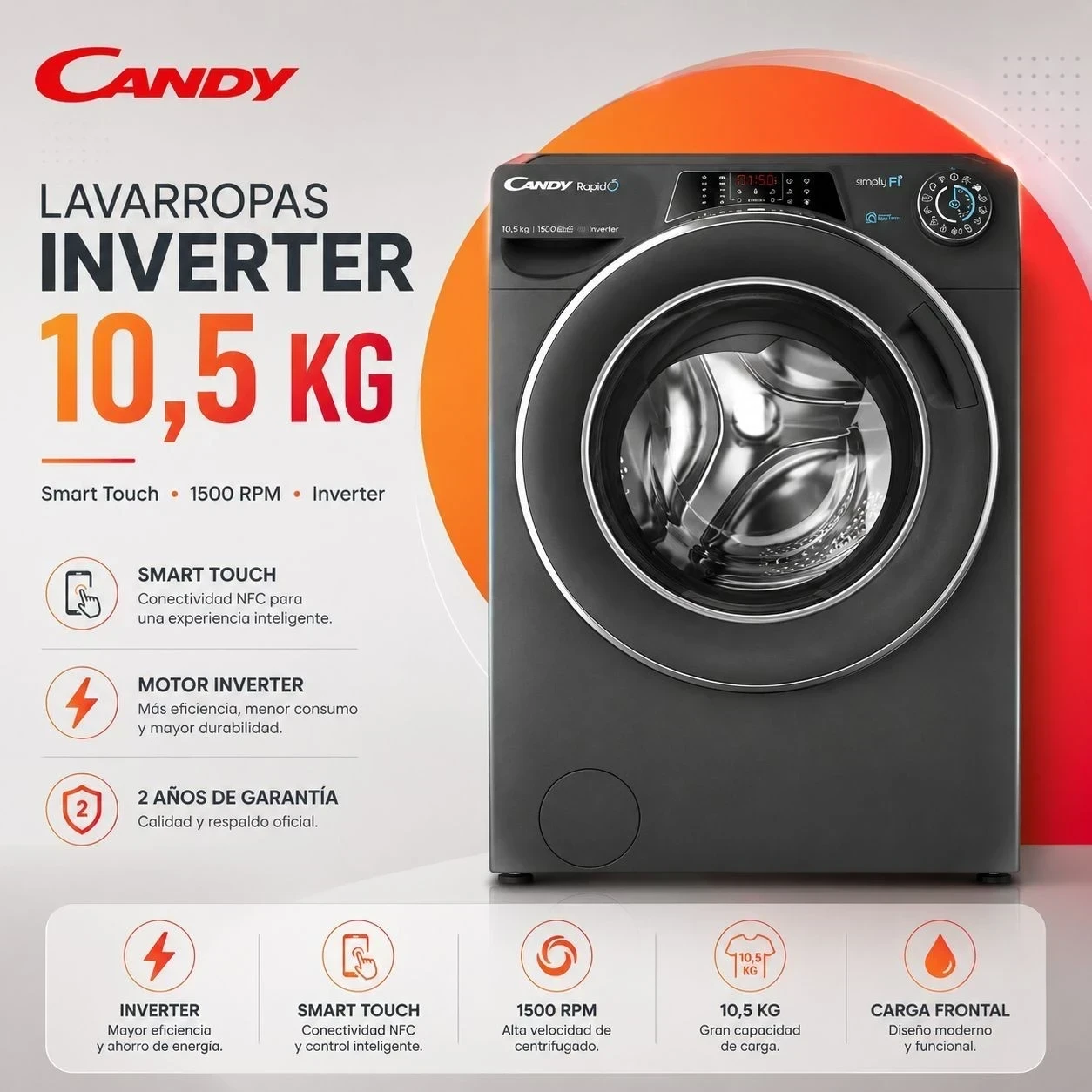 LAVARROPAS CANDY MOD. RO151056DWHCR-12 10.5 KG