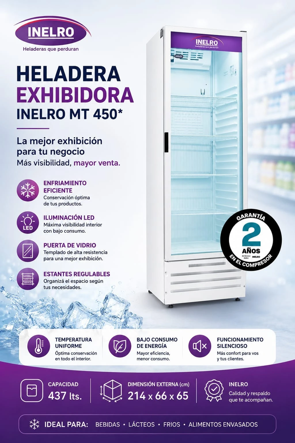 Heladera Exhibidora INELRO MT 450