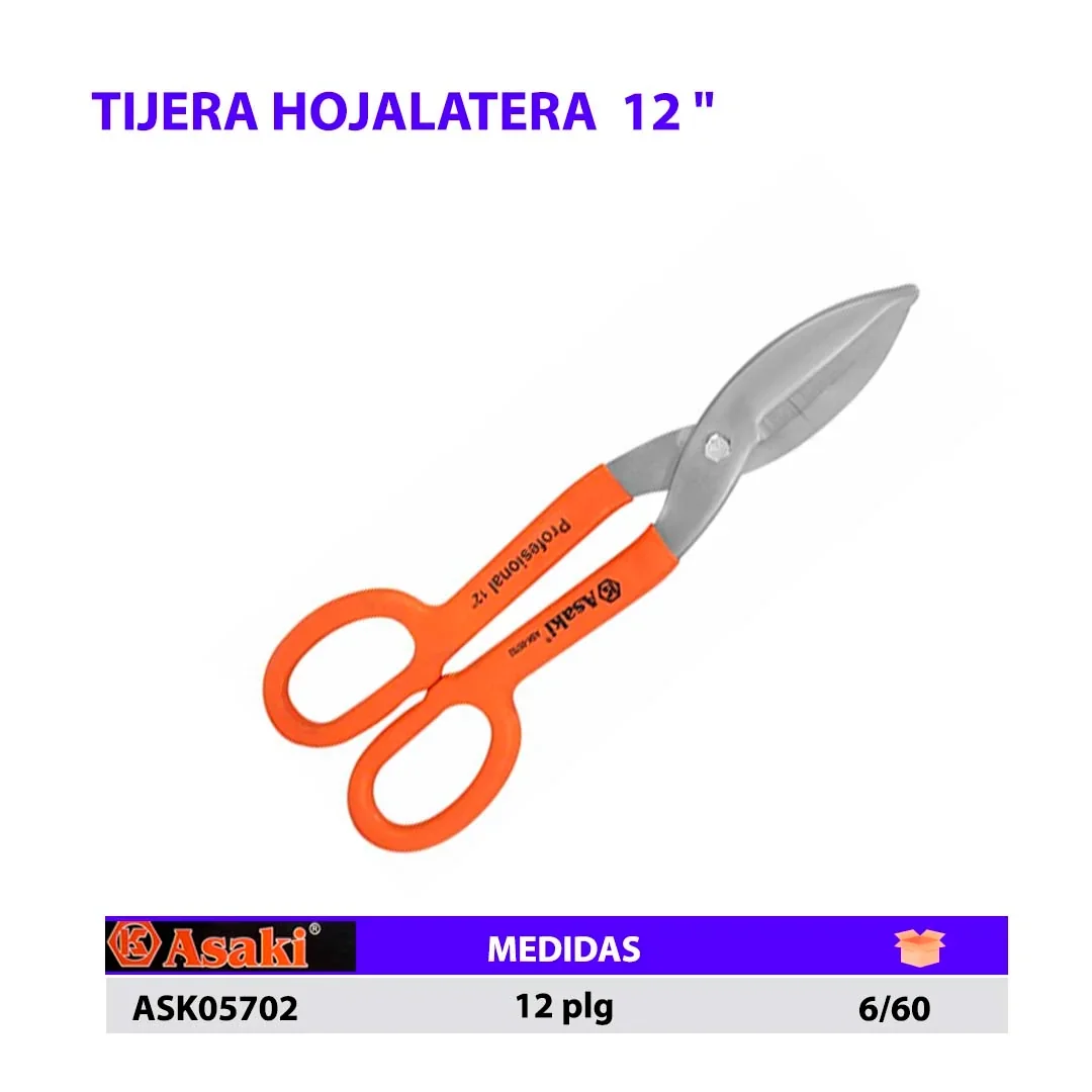 TIJERA HOJALATERA ASAKI 12"