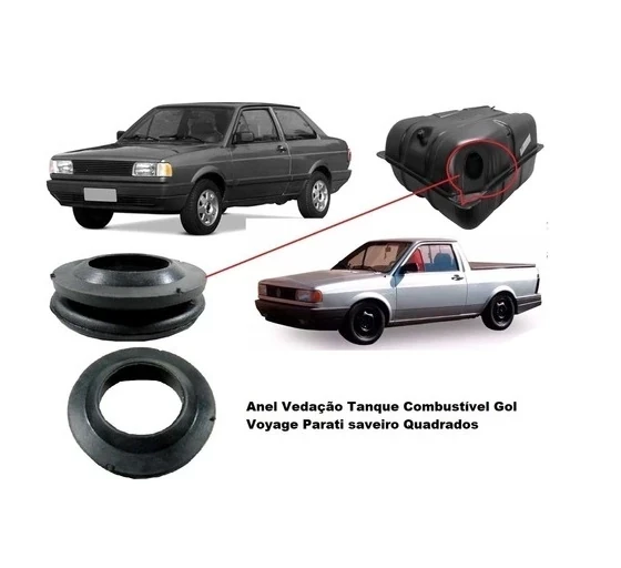 Goma soporte bocal entrada de gasolina Vw Gol / Parati / Saveiro / Voyage / Santana / Passat 1982-1994 / 700545 2