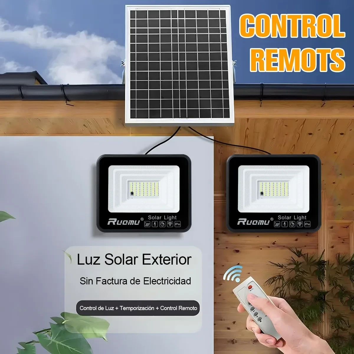 Reflector 300w, Incluye 2 Cables de 5m para Uso en Interior/Exterior, Luz Blanca 6000K,  5