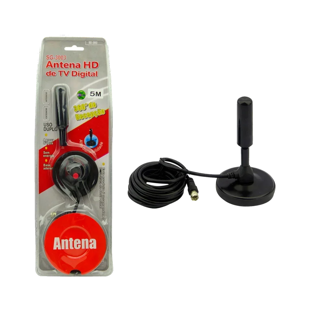 Antena Digital 5 Mts de cable Interior/exterior