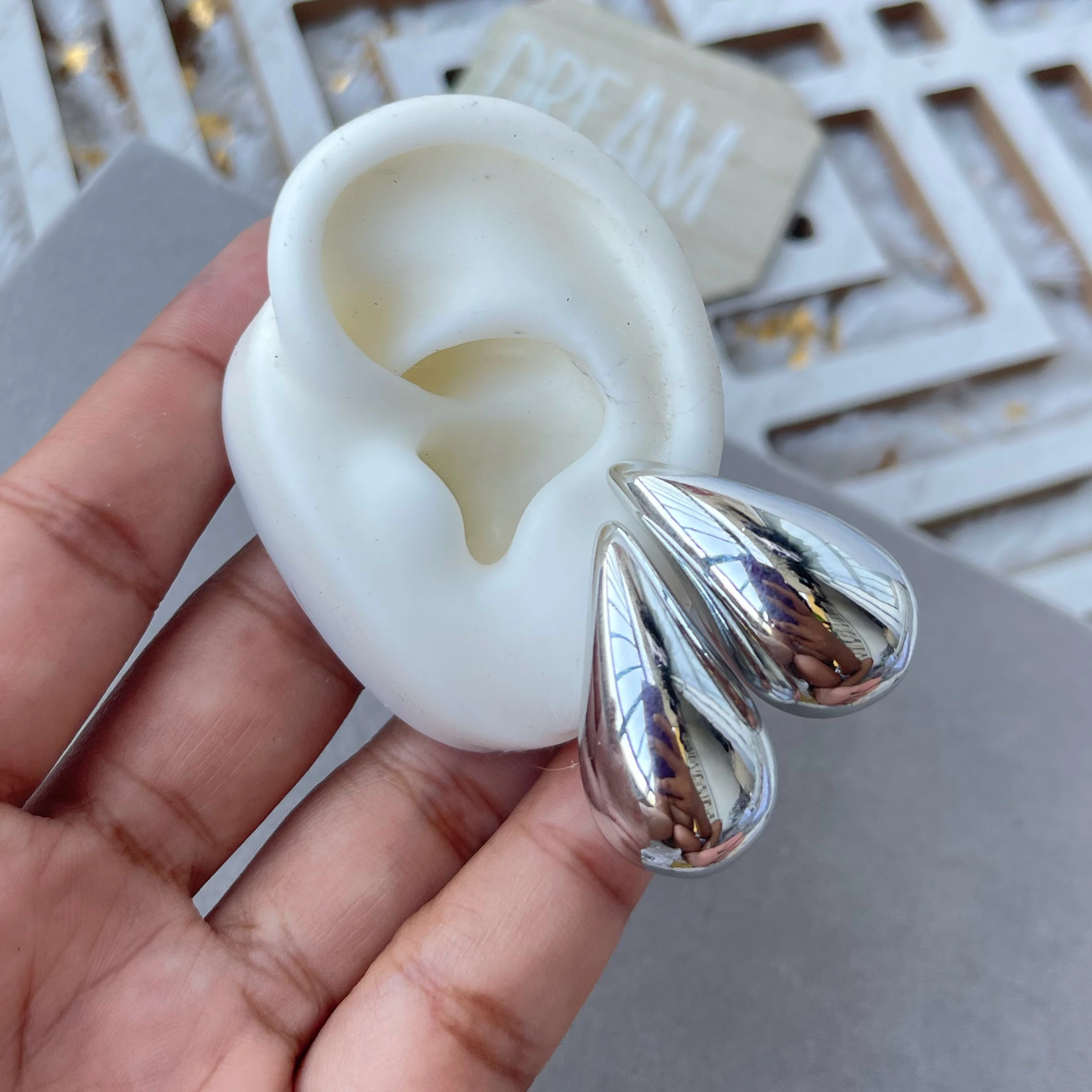 Topos gota grandes silver