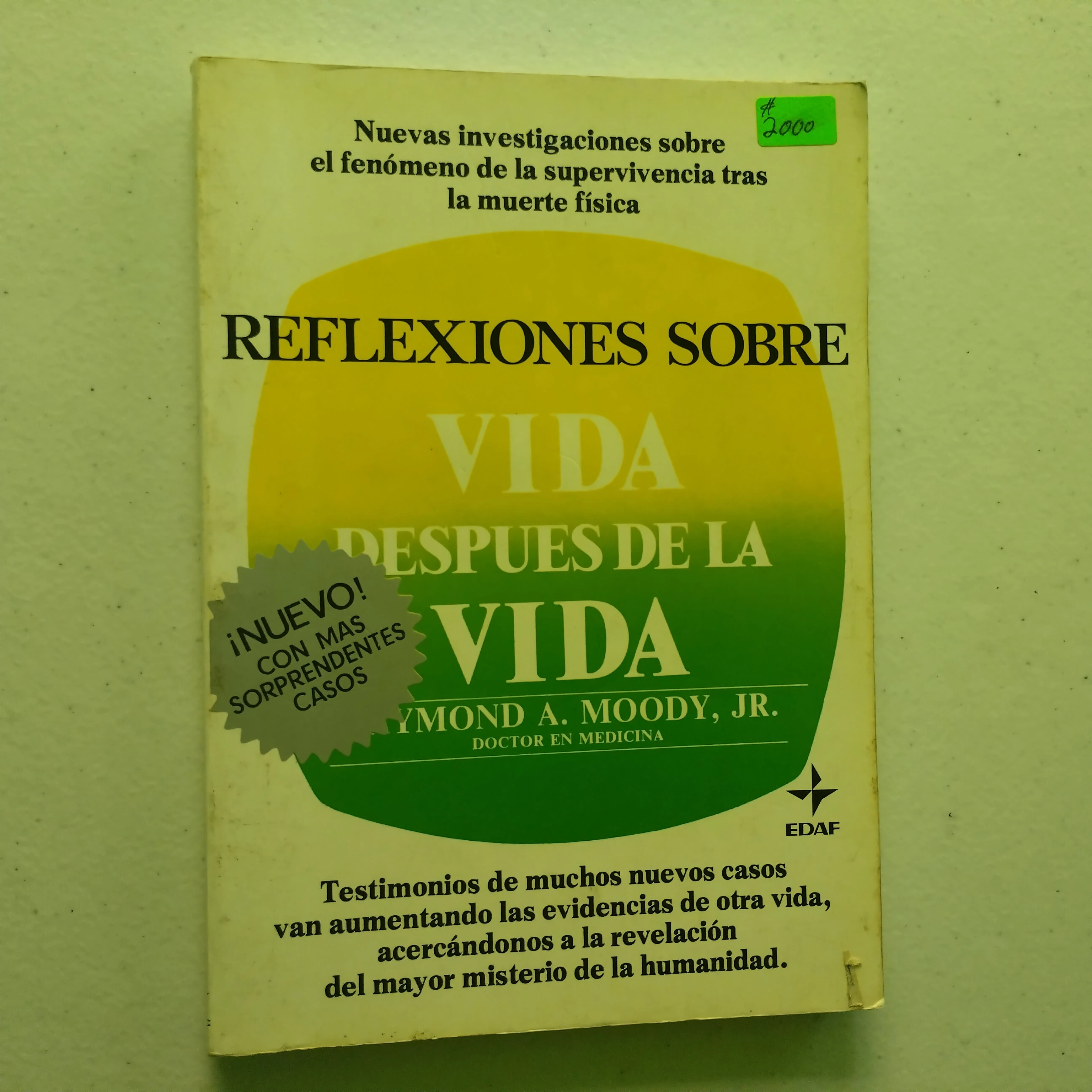 Reflexiones sobre la vida despues de la vida, Raymond Moodi jr, usado 