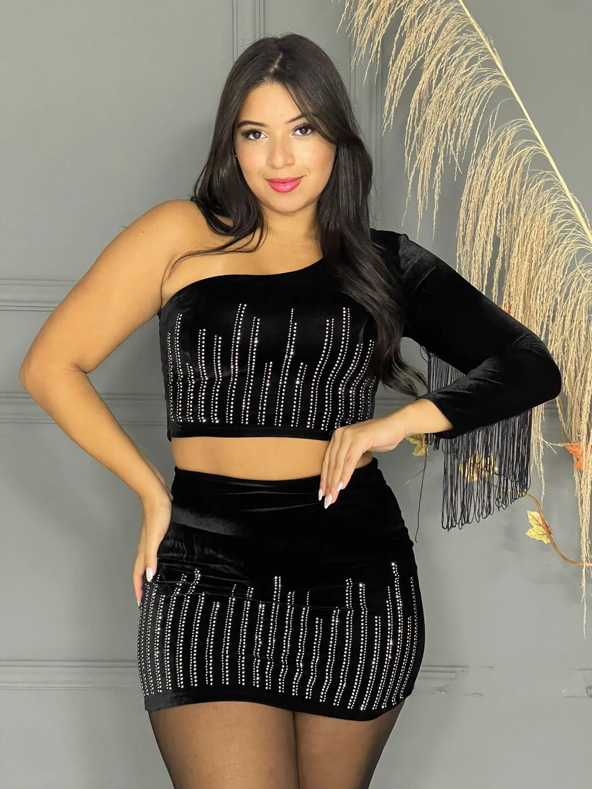 Conjunto Pedraria de luxo alto padrao de brilho aveludado