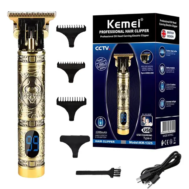 Trimmer Inalámbrica Kemei Con Indicador De Batería 