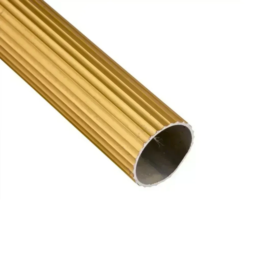 Tubo Cortinero Ranurado En Aluminio 3/4 X 6Mts Café. 2