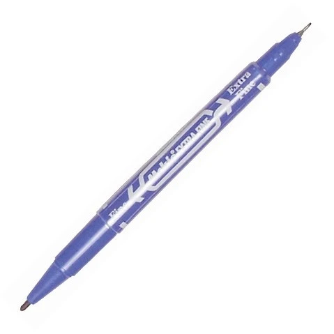 marcador azul dos puntas fino-mediano