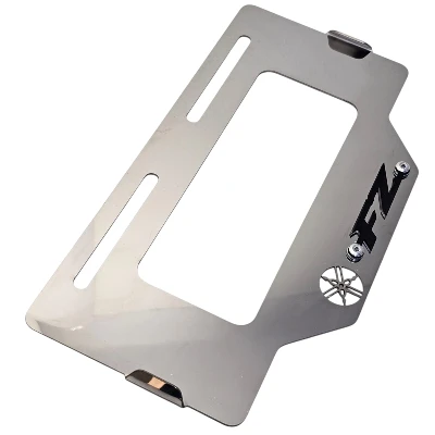 FZ 16 / FZ 150 / FZ S / FZ 2.0 / FZ 3.0 / FZ 250 / Porta placa acero cromado logo 3d negro ML