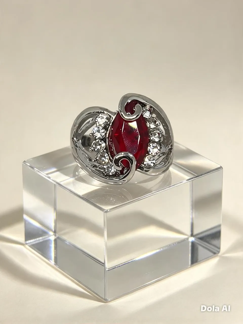 Anillo garigoleado rojo
