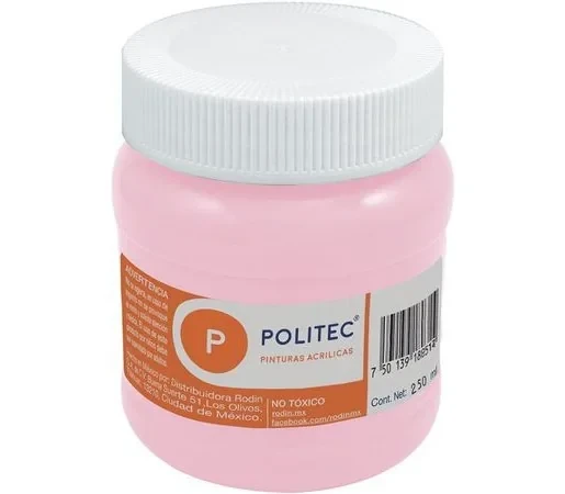 Politec pintura rosa claro frasco de 250 ml