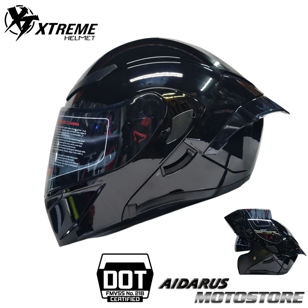 CASCO XTREME JH902 NEGRO BRILLO VISOR OSCURO