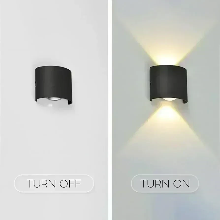 APLIQUE PARED LED DECO NEGRO PC IP65 2X2W 3000K 5