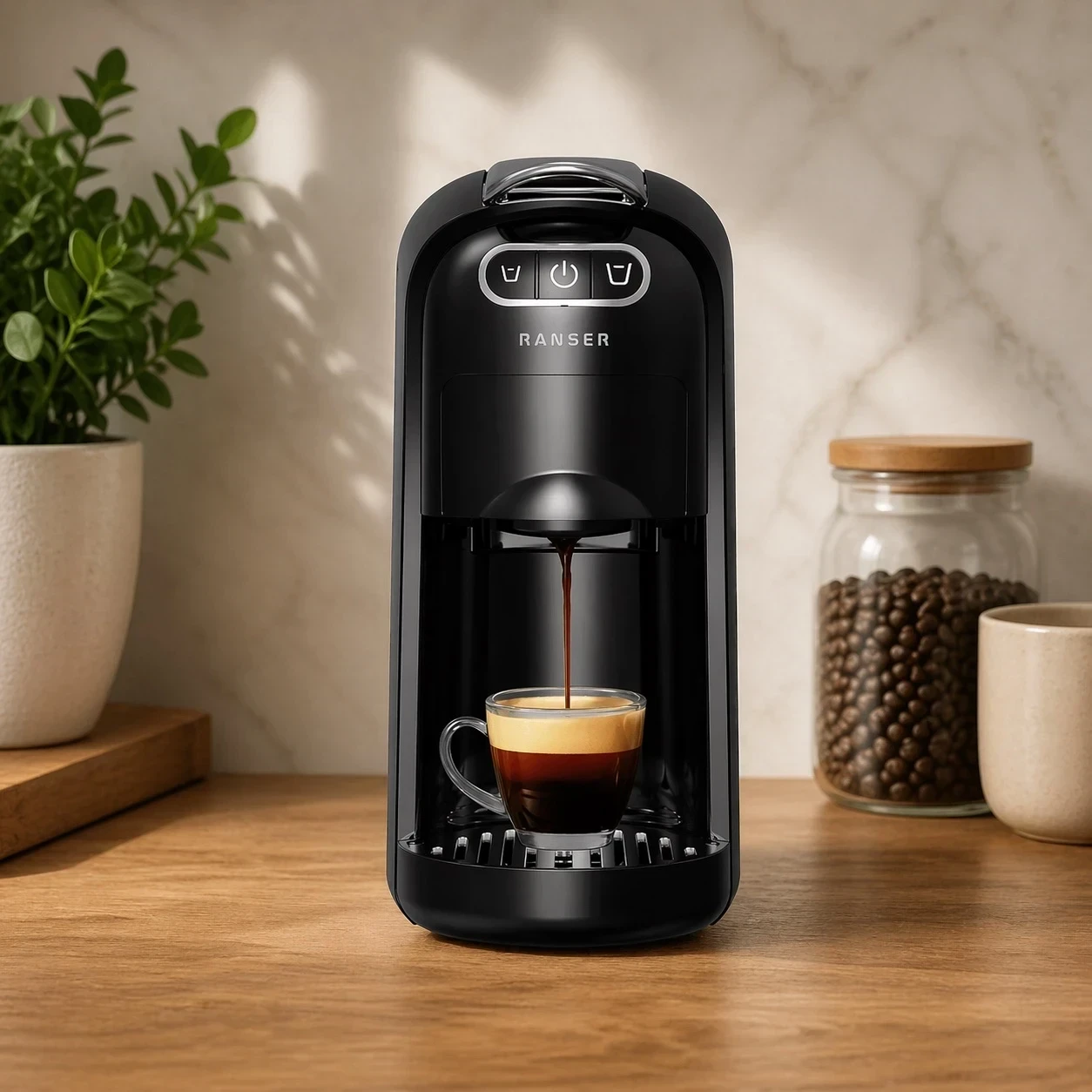 CAFETERA ESPRESSO CLOONEY RANSER 3 MODOS 1400W NEGRA ‼️SOLO POR PEDIDO‼️