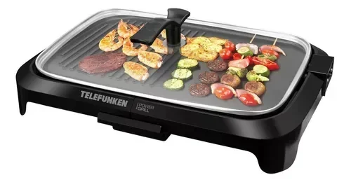 Parrilla Eléctrica Telefunken Power-Grill C/Loza 1600w Negro
