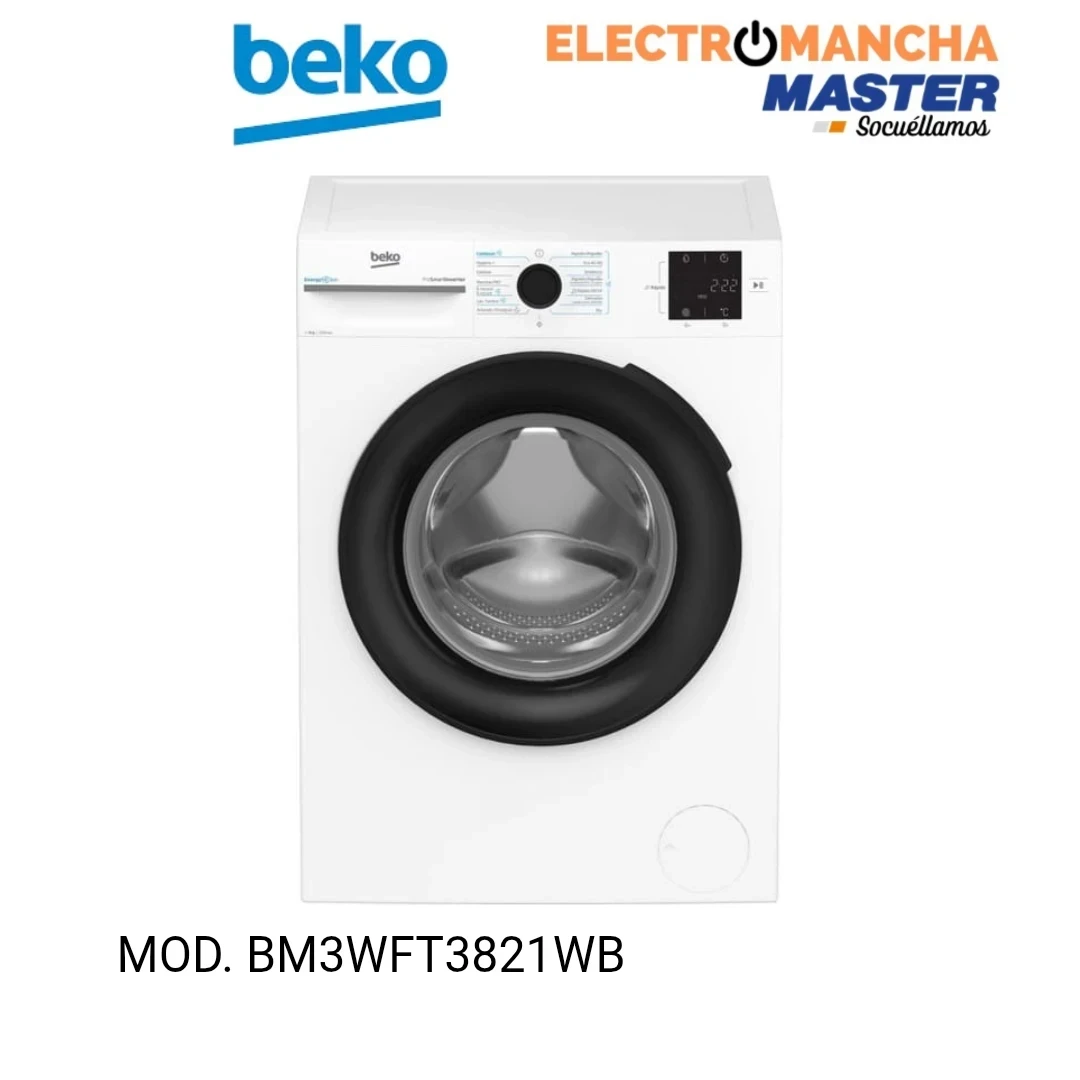 LAVADORA BEKO BM3WFT3821WB 8 KG. 1200 RPM. A 