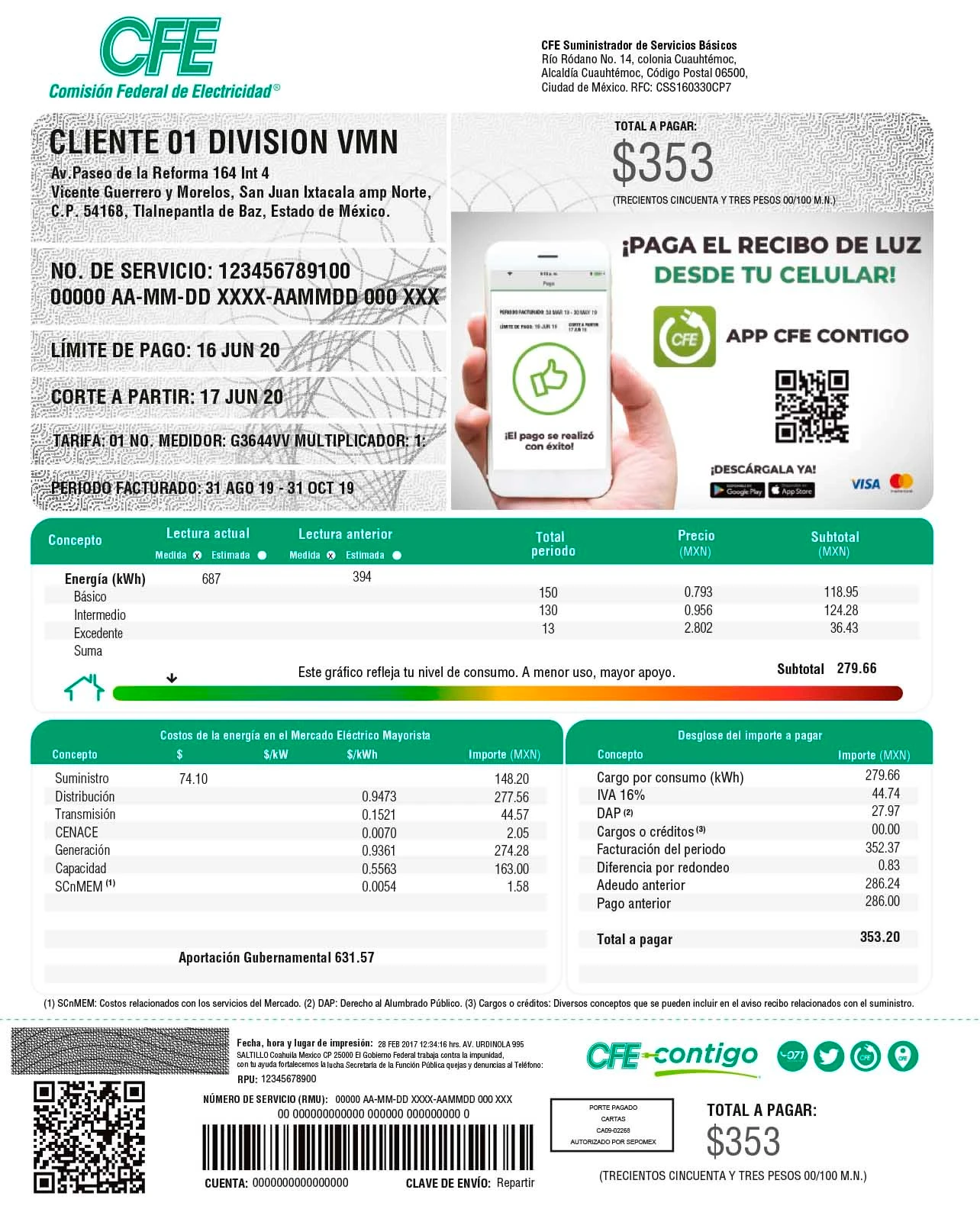 consulta de recibo de cfe 2