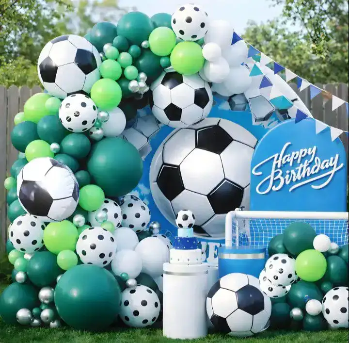 Set super guirnalda globo 113 pcs pelota de futbol verde/blanco 