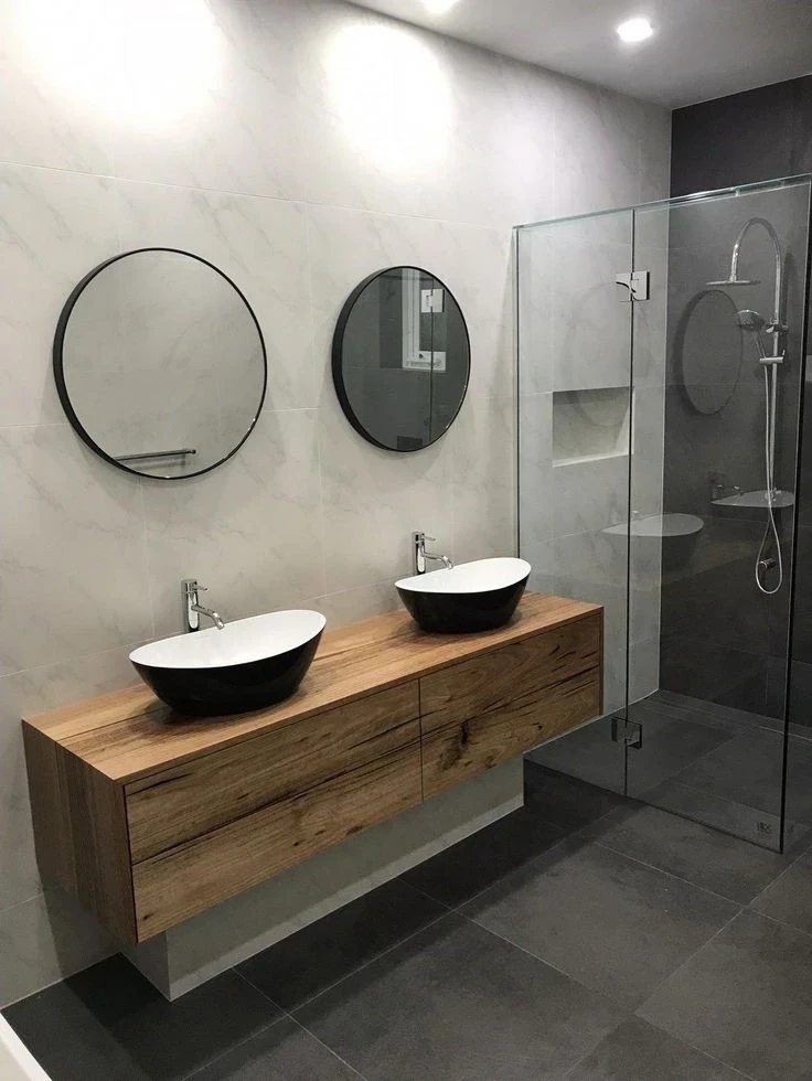 Redondo Chico Baño Tipo Solera en Madera Espejo  7