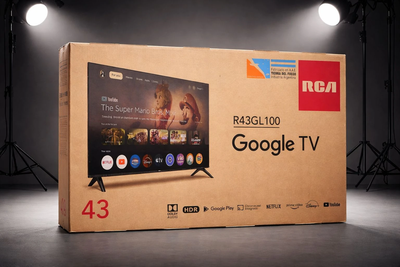 SMART TV  43" RCA  CON GOOGLE TV PANTALLA LED FULL HD