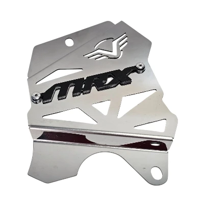 Mrx 150 protector de piñon acero cromado logo 3d ML
