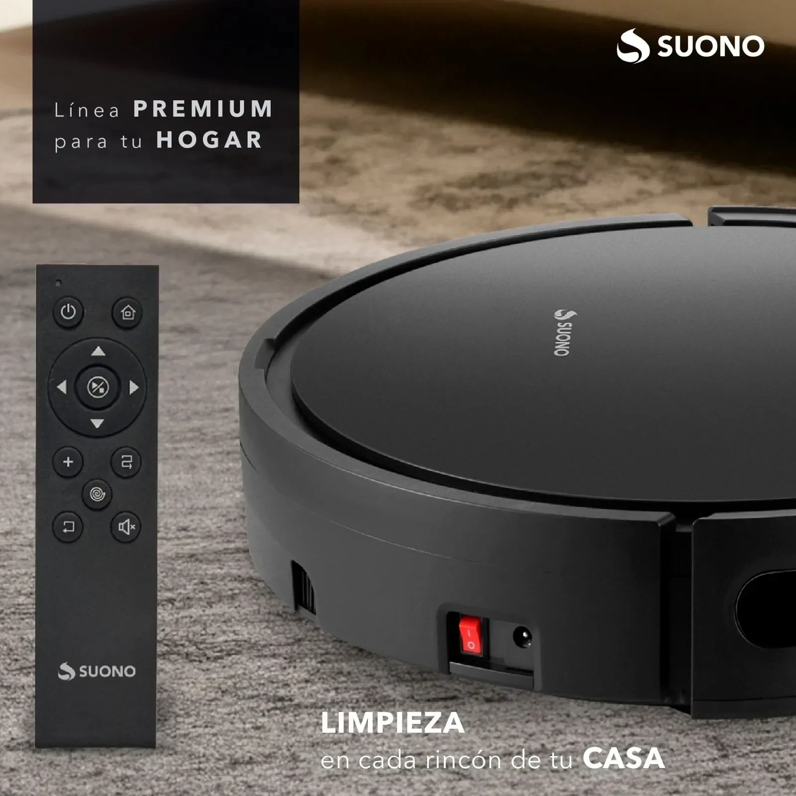 Aspiradora Robot Suono Control Remoto Automática Base Carga Negra 3