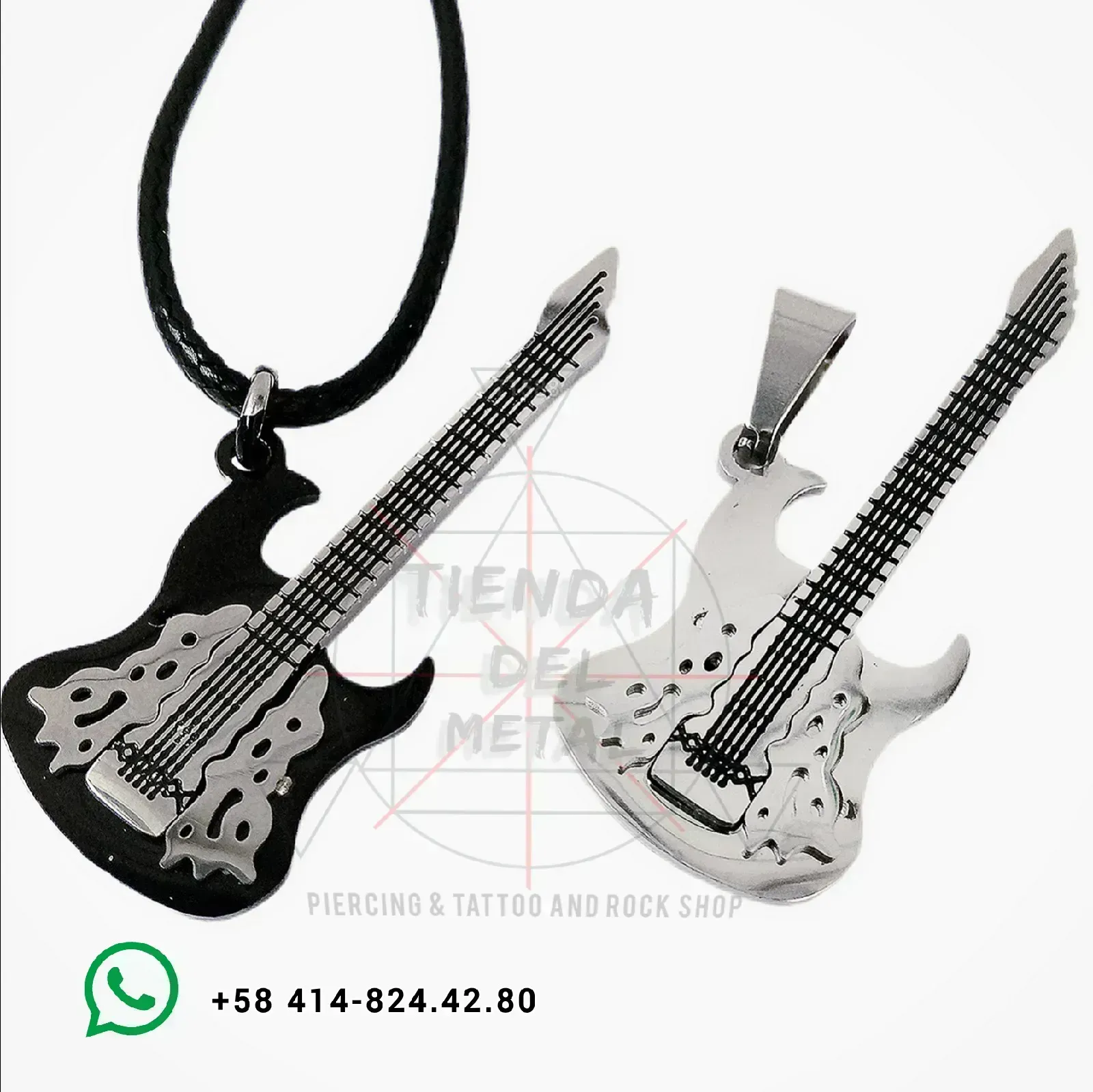 Dijes Bajo Eléctrico "Sinfonía Oscura - Acero Inoxidable
