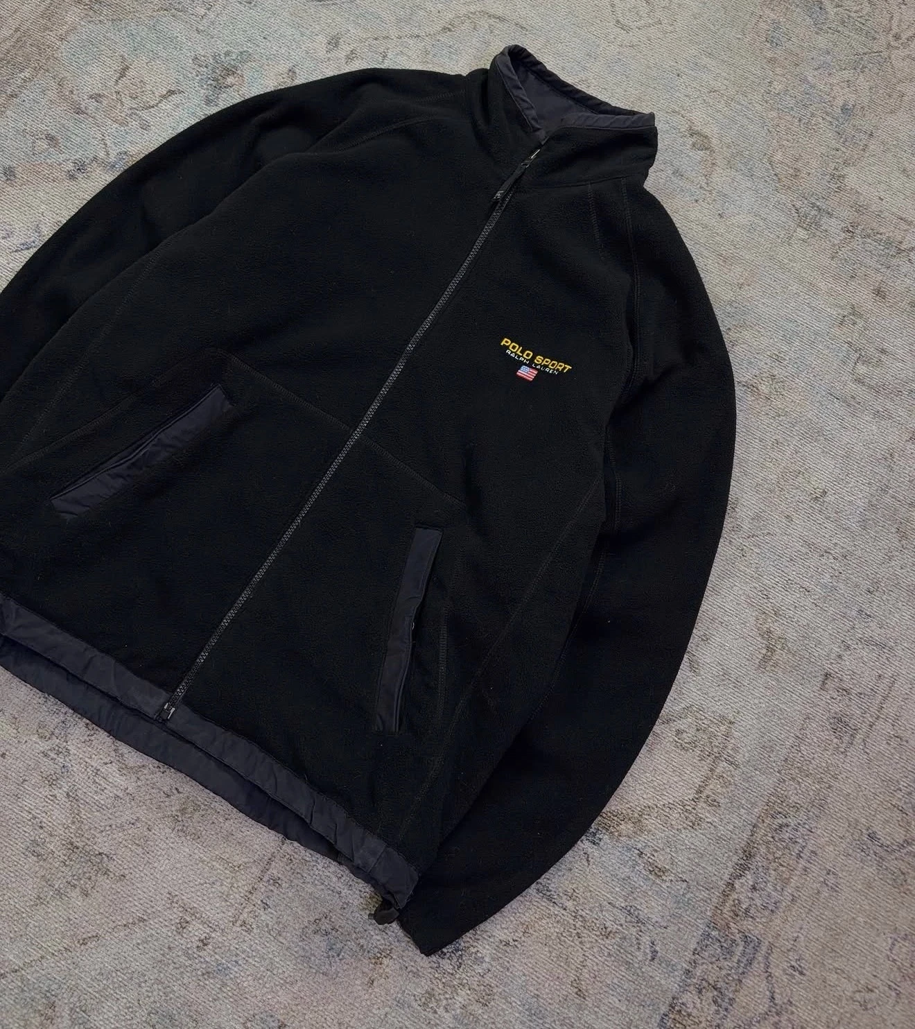 Chaqueta Vintage 90s Polo Sport Ralph Lauren Reversible Negra/Amarilla 4