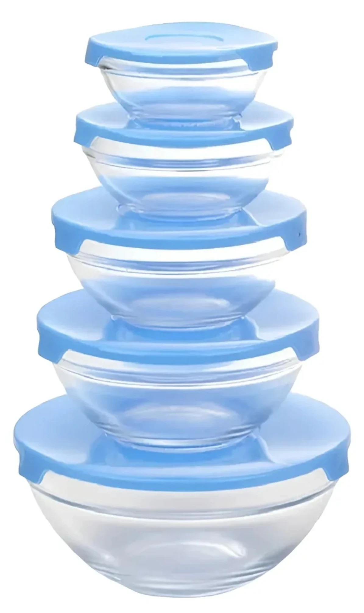 Set bowl vidrio con tapa apto microondas 5 piezas 2