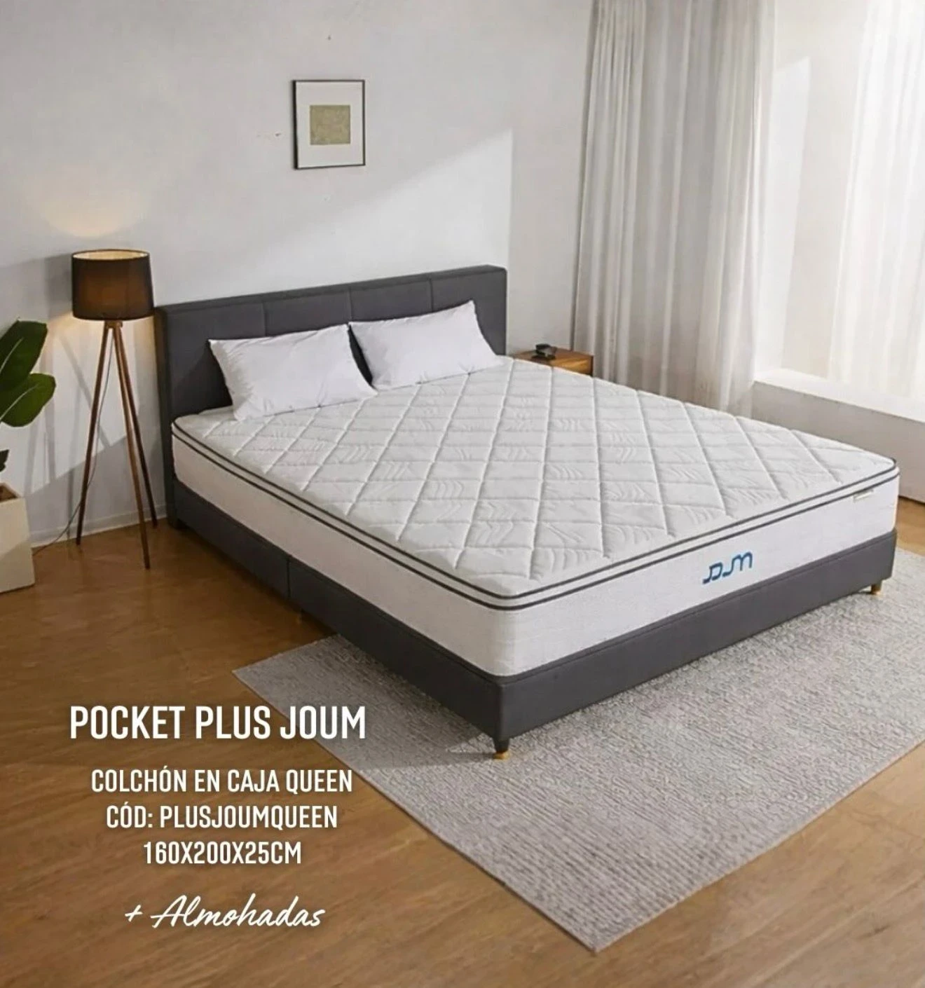 COLCHON EN CAJA RESORTE POCKET PLUS JOUM QUEEN 