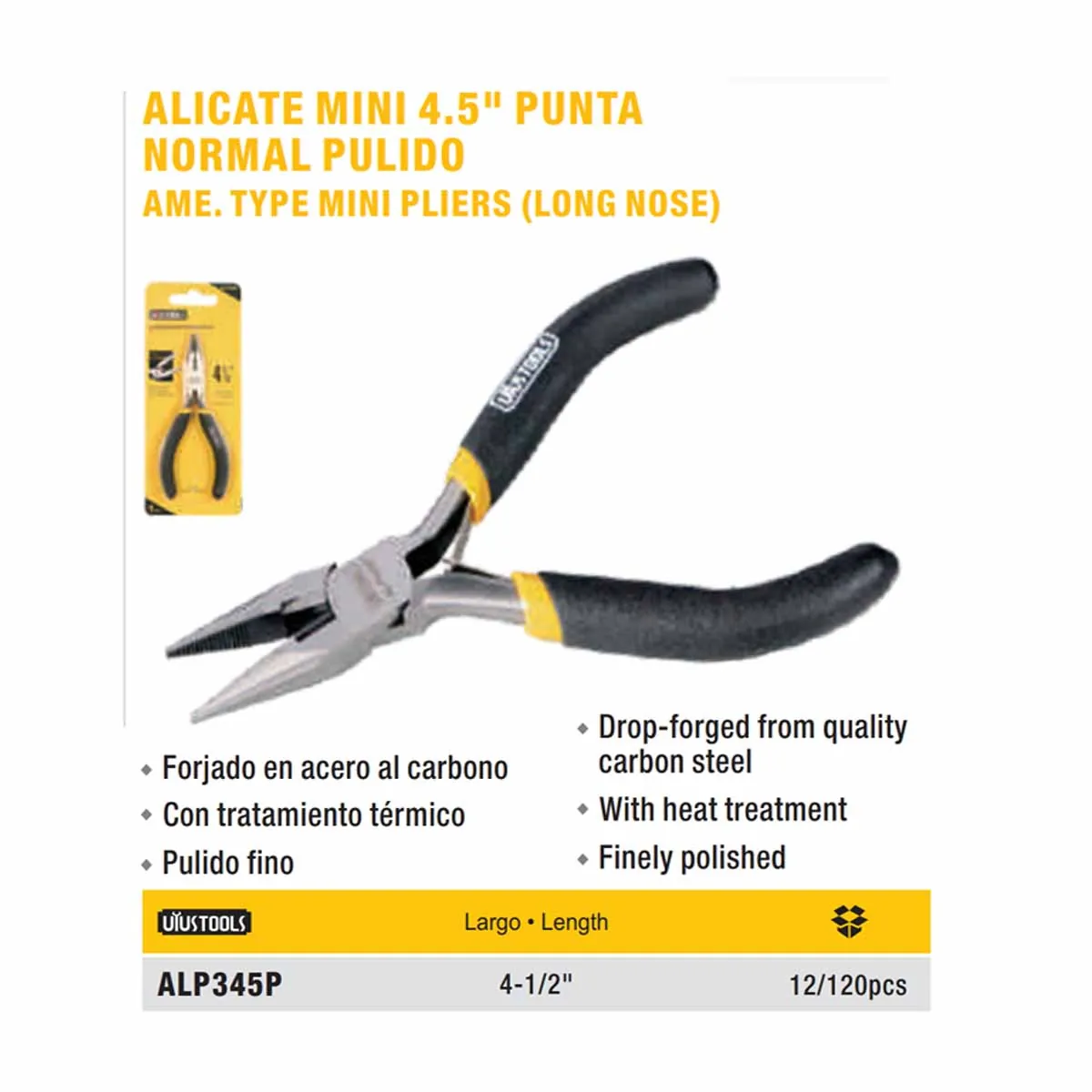 ALICATE MINI PUNTA UYUST (ALP345P) 4 1/2"