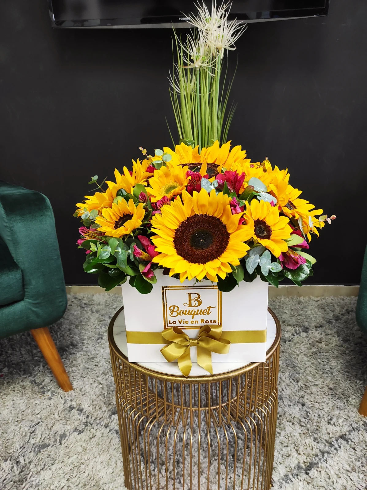 Cuadrada mediana de girasoles 