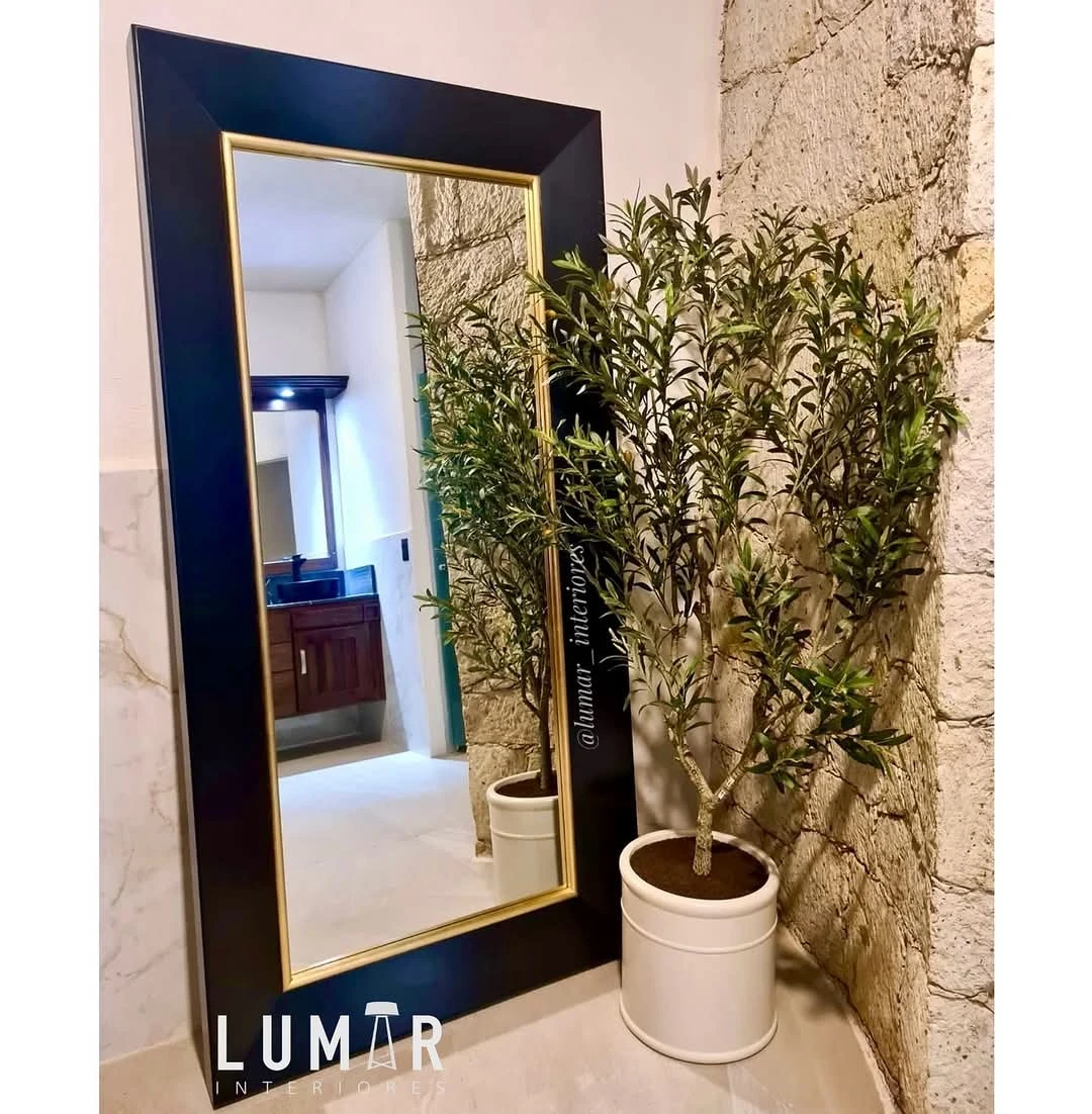 Espejo TURQUESA 2x1m Negro Filo ORO 3