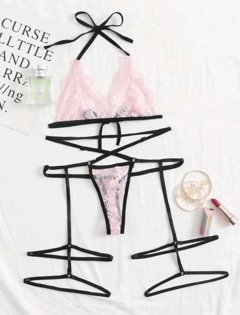 Cordinado con ligas 🌸🖤