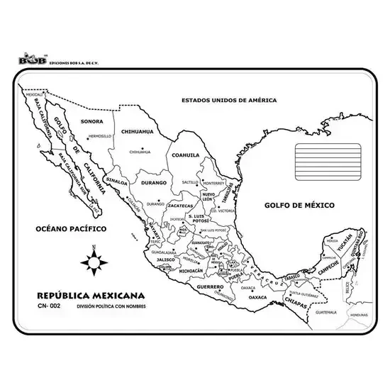 Mapa mural 70x90 blanco y negro 