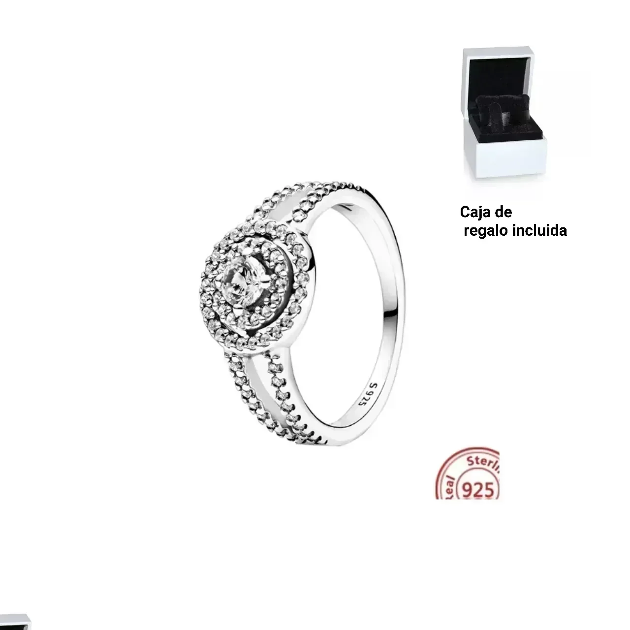 Anillo Doble Alo Brillante + Caja de regalo 