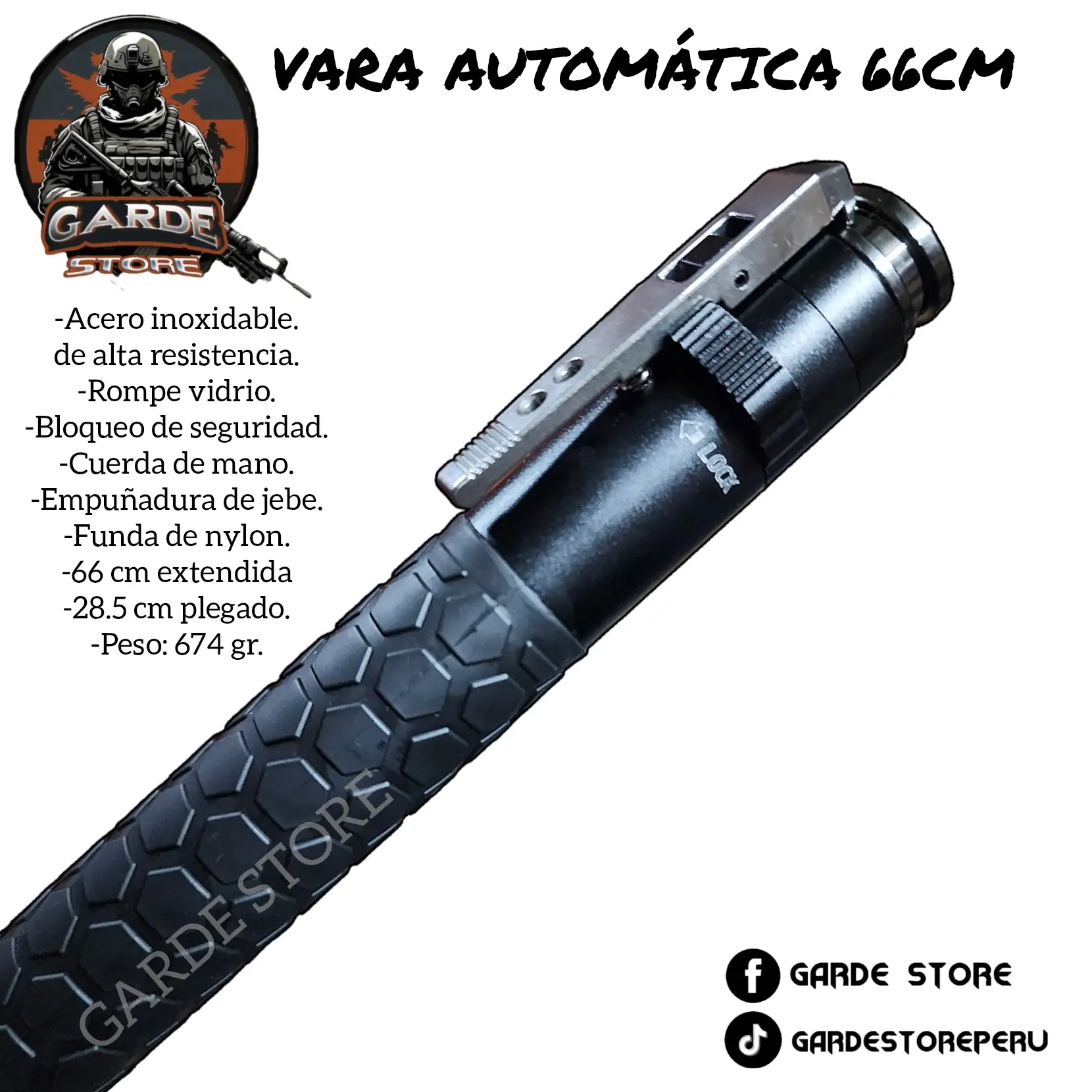 Vara retractil automático 66cm