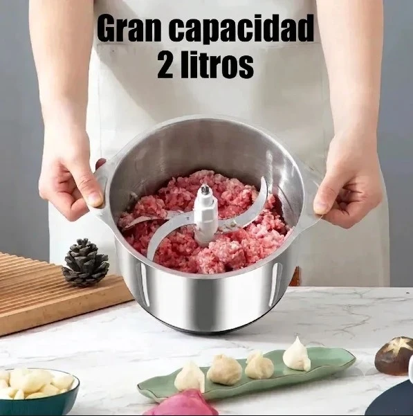 Picadora Electrica 2L Acero Inoxidable 2