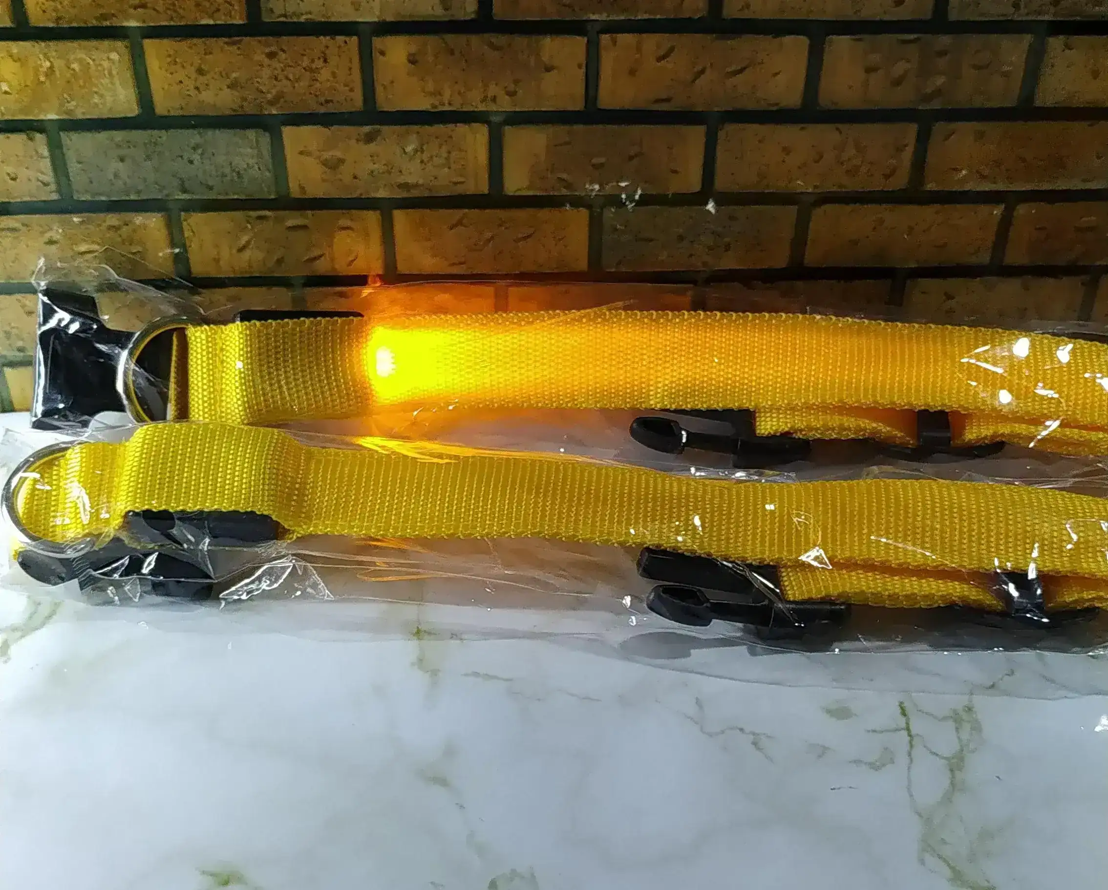 Collar amarillo luz led