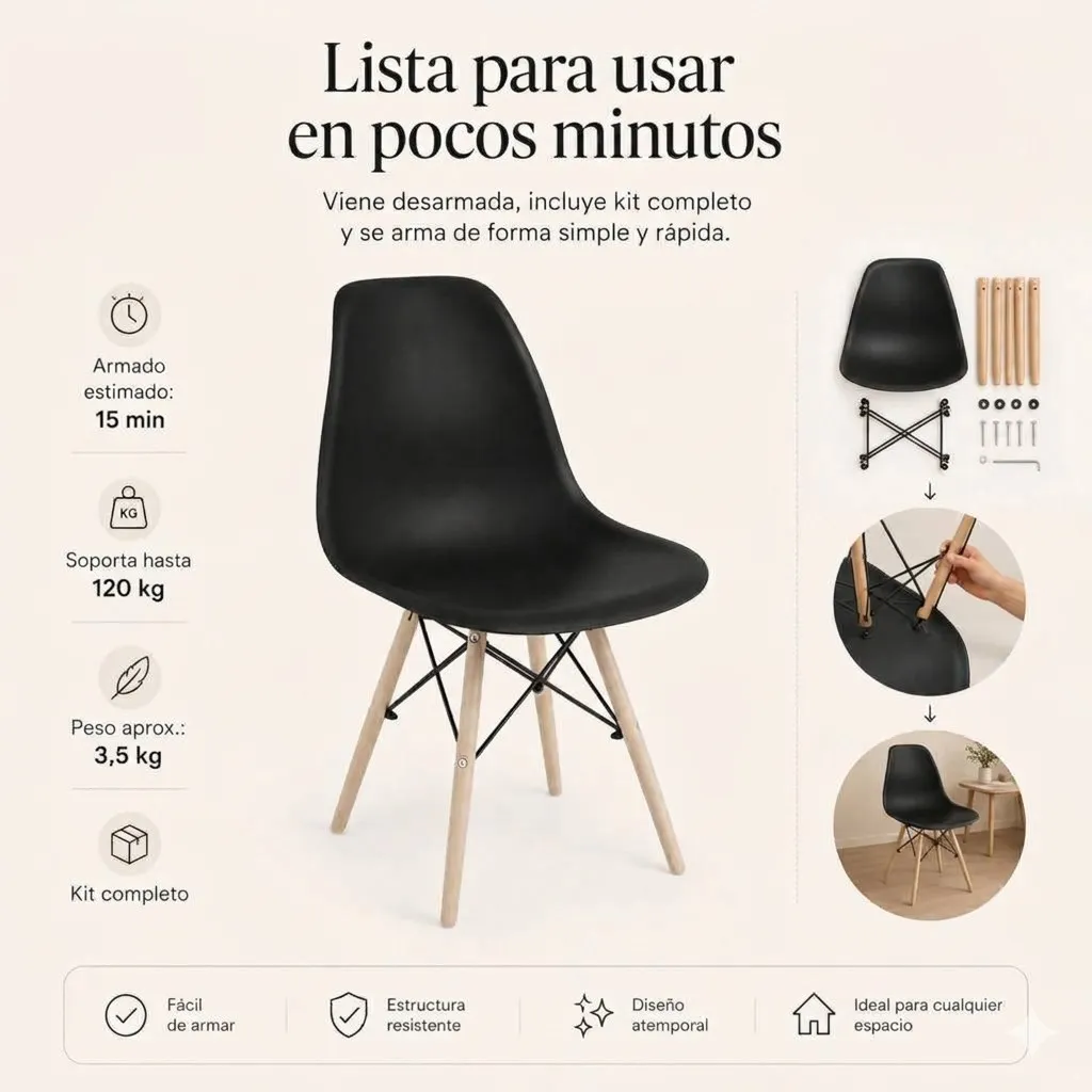 Silla comedor oficina nórdica  3